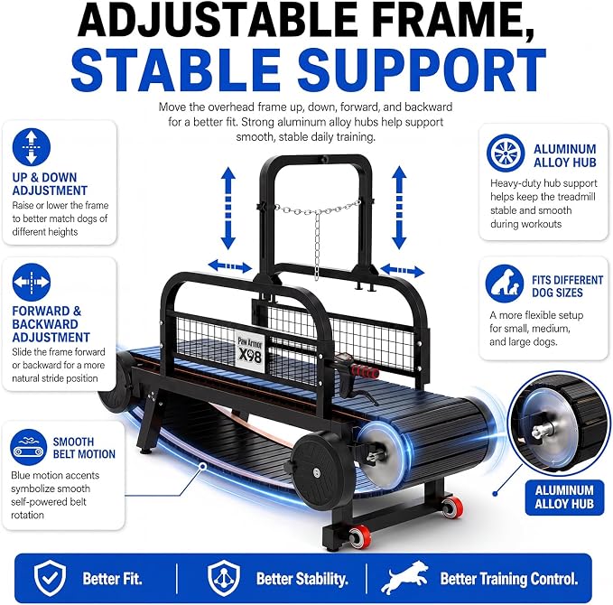 PawArmor Curved Dog Treadmill with Silicone Slats and Disc Brakes | Waterproof dirt-resistant track, adjustable incline, quiet aluminum hubs for indoor or...